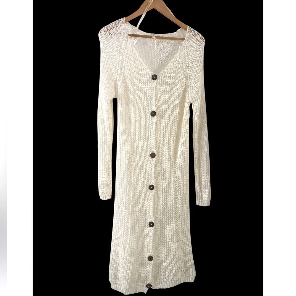 POL Distressed Cardigan with Buttons NWOT